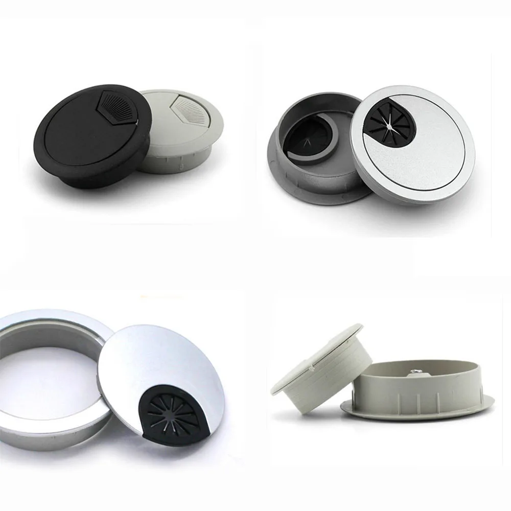 PC Computer Desk Cable Tidy Wire Hole Cover Cap Plug 1/2/5/10pcs 35/50/53/60/80mm cable hole cover hole plug cable organizer desk cord grommet