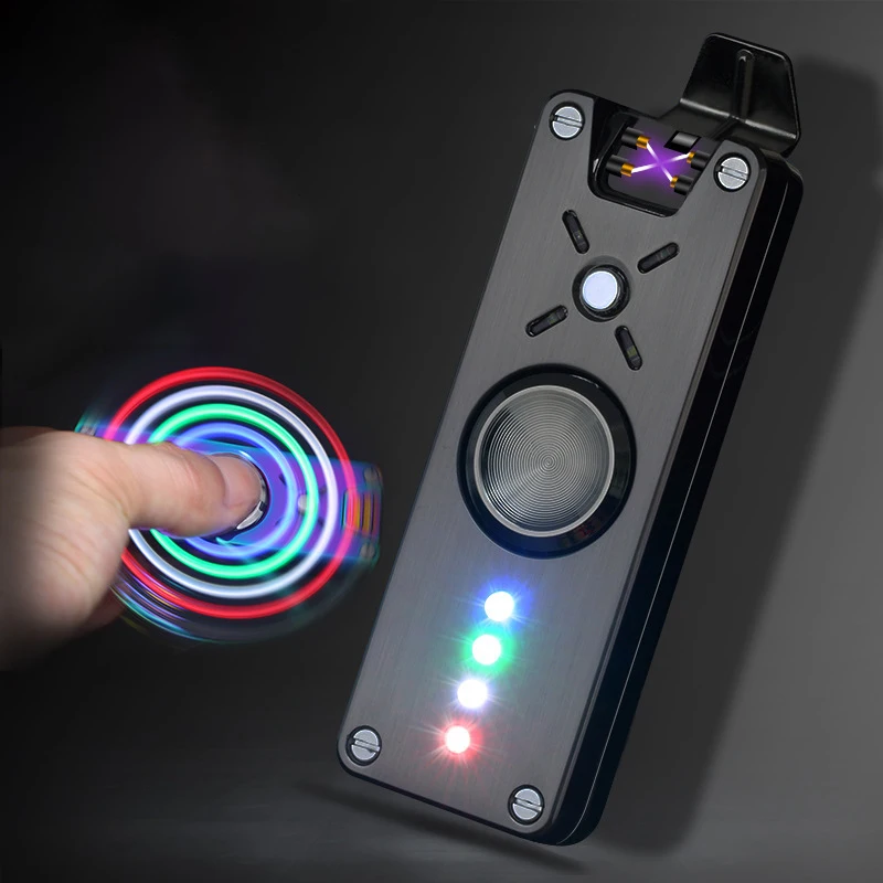4 Led ручной Спиннер электрическая зажигалка с подключением к USB забавная сигарета электронная двойная дуга Зажигалка перезаряжаемая игрушка Спиннер мужской подарок