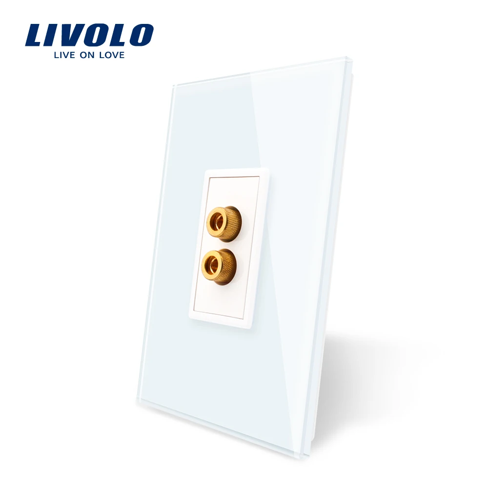 Livolo штепсельная розетка стандарта США, кристальная стеклянная панель, 110~ 250 В 16А настенная розетка, стандартная 16А, без логотипа