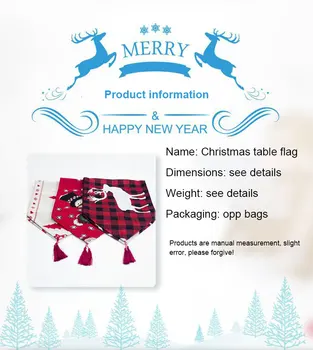 

Hot Sale Christmas Table Runner Snowman Christmas Table Decoration Linen Cotton Elk Table Runner For Xmas Home Party Decoration