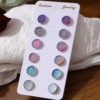 

Vienkim 2020 6 Pairs Crystal Simulated Pearl Earrings Set Women Jewelry Accessories Piercing Ball Stud Earring Brincos Wholesale