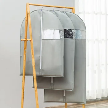 

Dress Clothes Dust Cover with Zipper Clothes Storage Bag Garment Costume Protector Suit Case Home Organizer Non-woven Craft