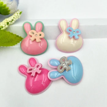 

10Pcs Resin Cartoon Rabbit Head Cabochon Scrapbooking Hair Bow Center DIY Embellishments Phone Decoration