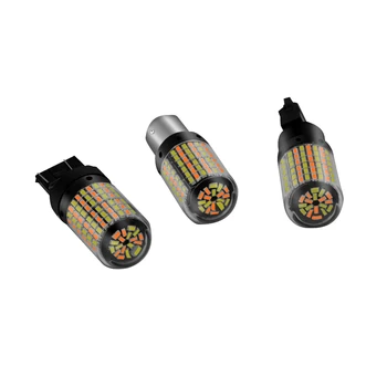 

2Pcs Car Error Free Car Turn Lights Turn Signal Light Amber Car LED Light P21W BAY15D 1157 3157 7443 168smd LED Amber Canbus