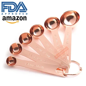 

Rose Jin Yuanxing Amount Spoon 6 Paper Set Baking Stainless Steel Amount Spoon Suit To Flavor Spoon Food Spoon