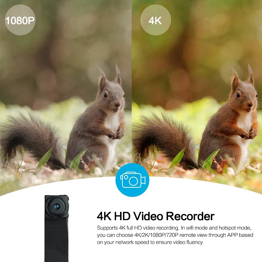 Câmera de Controle Pequena de Controle Detecção de Movimento Mini Remoto Portátil 1080p Wi-fi Câmera Micro P2p Esporte dv Suporte Oculto hd 4k - Image 2