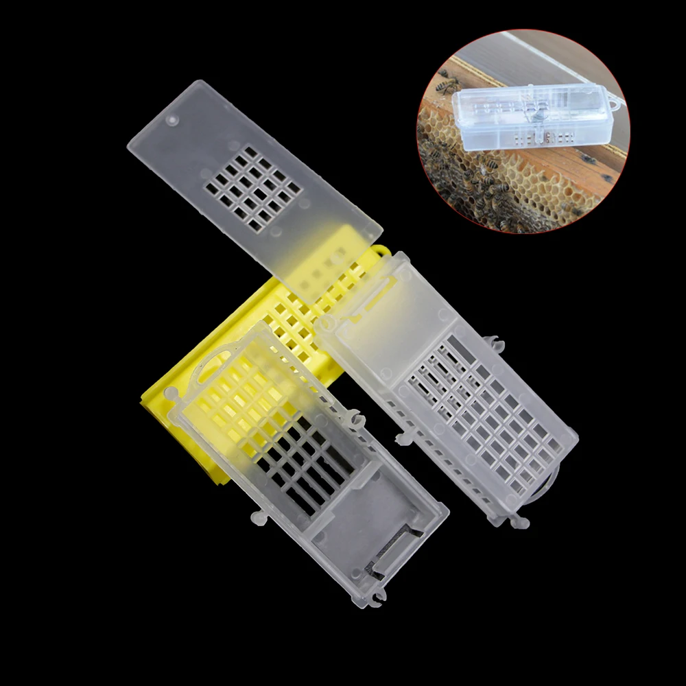 

15PCS Transport cages Beekeeping bee queen rearing cage cell plastic post mail new king transparent yellow supplies equipment