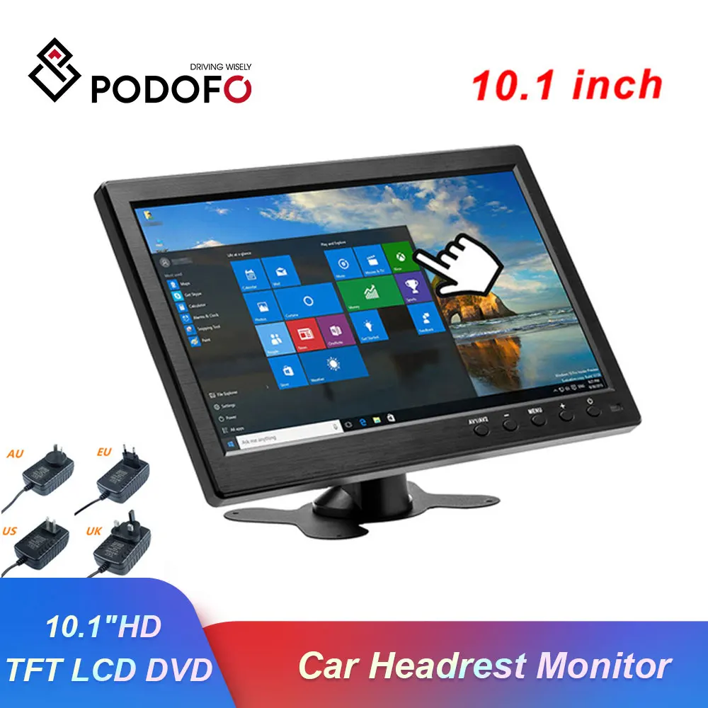 Podofo 10 1 &quotHD Автомобильный подголовник монитор TFT ЖК дисплей HD цифровой Экран