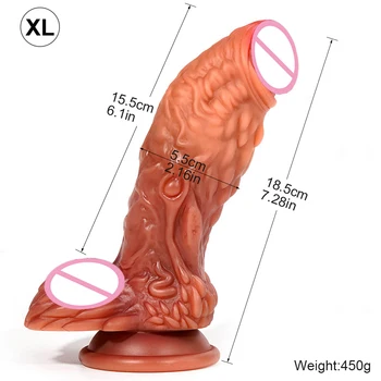 Soft Real Huge Dildo Suction Cup Long Cock Anal Plug Sex Toy for Men Women Lesbian Masturbators Double Skin Feel Big Thick Penis 3