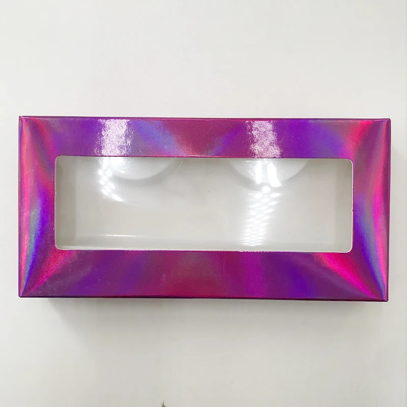 pink holographic 20 шт./лот 5D норковые ресницы на заказ упаковка пустая бумажная коробка - Цвет: pink holographic