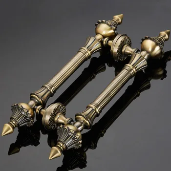 

European retro push door handles villa archaize wooden door handle and knobs fittings