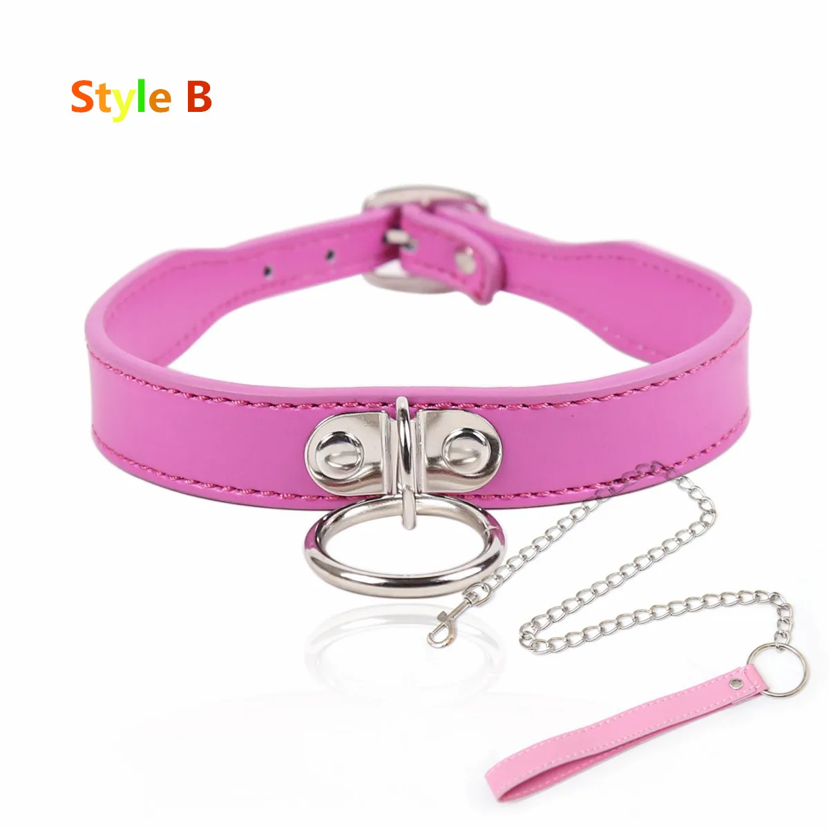 Ошейник поводок с металлической цепочкой из кожи для БДСМ и взрослых| |
