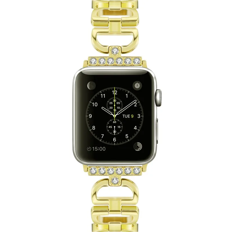 link bracelet strap For Apple watch band 42mm/38mm correa Stainless Steel metal clock wrist belt watchband For Iwatch 3/2/1 - Цвет ремешка: gold