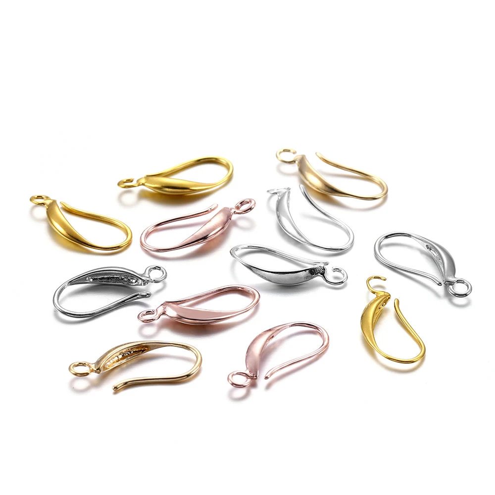 12Pcs Golden Copper Earrings Wires Hooks Ear Clips Wires DIY Jewelry Finding 