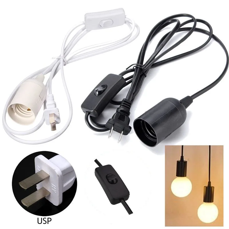 6 футов Шнур E26 E27 светильник лампы база розетка адаптер переключатель US Plug