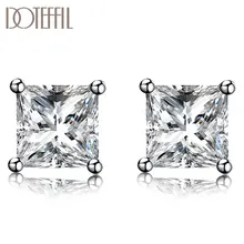 DOTEFFIL 925 Sterling Silver Charm Square AAA zircon Earrings Women Jewelry Fashion Wedding Party Gift DOTEFFIL 925 Sterling Silver Charm Square AAA zircon Earrings Women Jewelry Fashion Wedding Party Gift