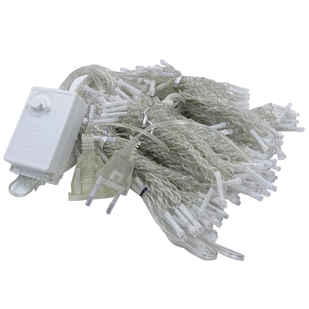 LED 고드름 요정 조명 플러그, EU 화환 커튼, LED 스트링 램프, 크리스마스 야외 및 실내 장식, 크리스마스 웨딩 할로윈, 3x3