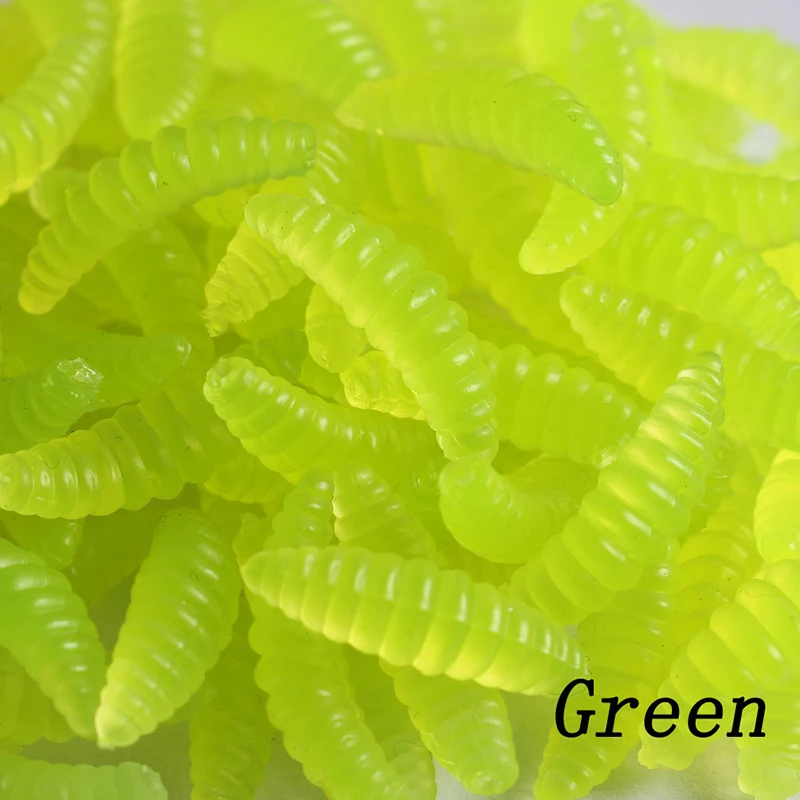 50PCS 2cm 0.3g Soft Fishing Lure Hooks Smell Worms Glow Shrimps Suspending Fish Lures Jigging lure Lifelike Fishy Smell Lures