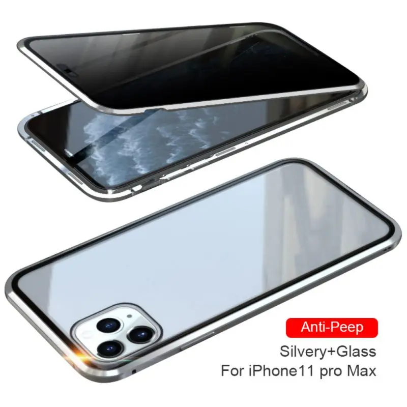 for iPhone 11promax KNYNew Магнитная поглощающая оболочка для телефона, противоскользящий металлический двухсторонний чехол из закаленного стекла для iPhone 11/Pro Max - Цвет: for iPhone 11promax