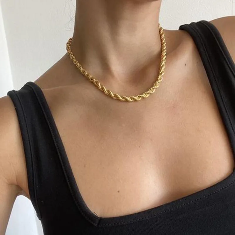 2 5mm Rope Chain Necklaces for Women 