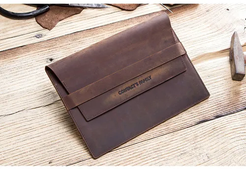 Ретро Crazy Horse Koe Lederen чехол для iPad Macbook 12 дюймов планшет сумка для ноутбука многофункциональная - Цвет: For Macbook 12inch