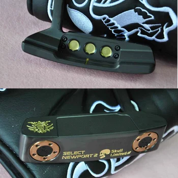 

New Model Golf Putter Newport 2 Golden Sun Skull Putter Removable Weights Black Grip + Headcover Free Delivery