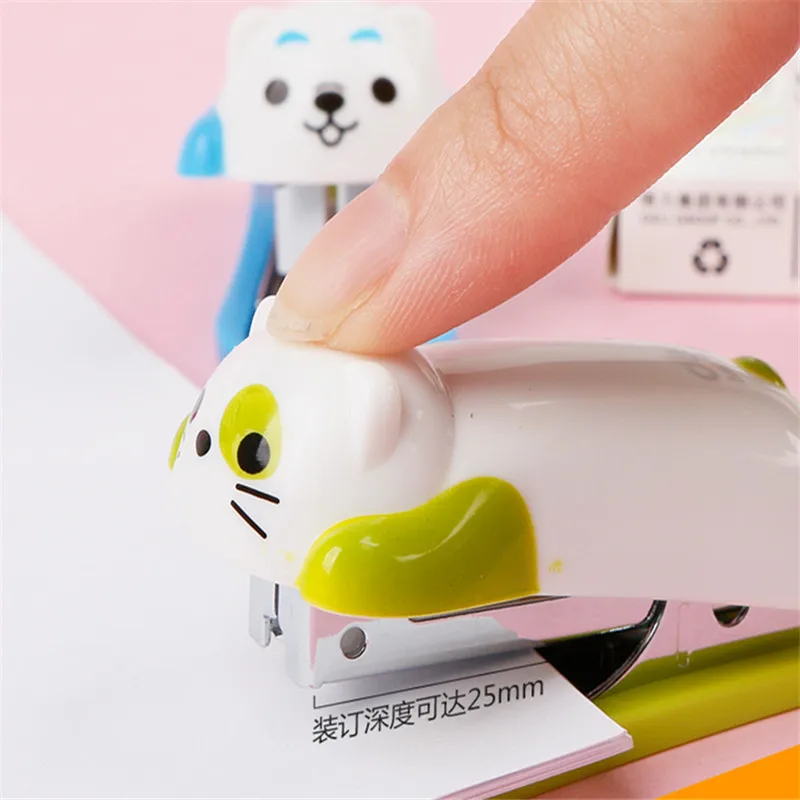 Mini Stapler Set 1pcs Panda Cartoon Mini Stapler School Supplies Office Stationery Paper Clip Binding