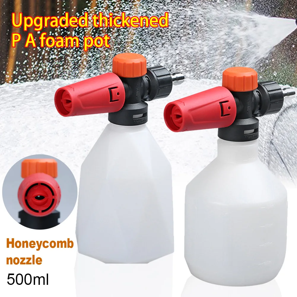 

Durable Car Wash High Pressure Mini Foam Spray 500ml Convenient Car Wash Spray Snow Foam Gun Long Gun G1/4Quick ReleaseConnector