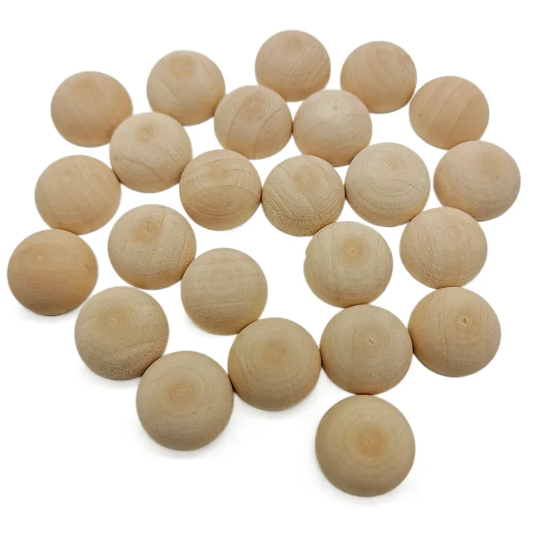 400pcs Small Half Wooden Beads for Crafts - Wooden Balls for