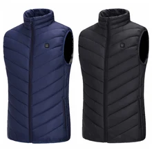 Наружный мужской жилет с электрическим подогревом, USB нагревательный жилет, зимняя Тепловая ткань, перо, кемпинг, туризм, Теплая Охотничья Куртка