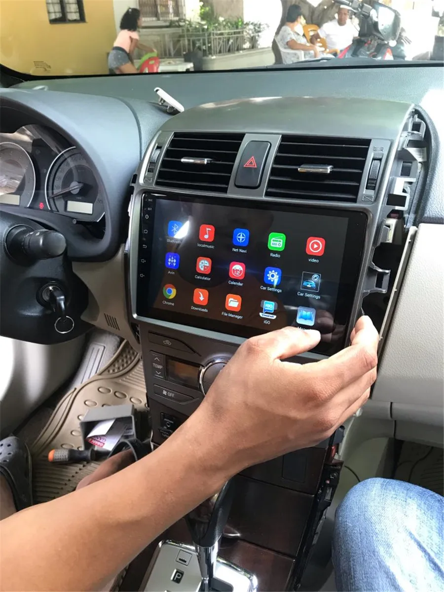 " Android 9,0 автомобильный радиоплеер с 12LED камерой заднего вида для Toyota Corolla 08-13