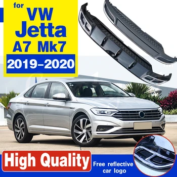 

High Quality Black PP Rear Bumper Diffuser,Auto Car rear lip with chrome line for Volkswagen VW Jetta A7 Mk7 7 2019~2020