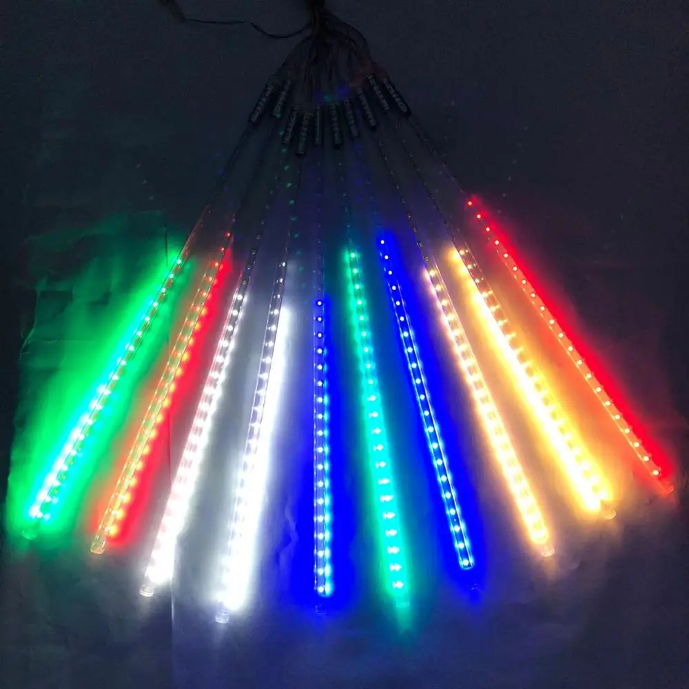 30/50/80cm Outdoor Meteor Shower Rain 10 Tubes LED String Light Waterproof For Tree Christmas Wedding Party  Holiday Decoration 6