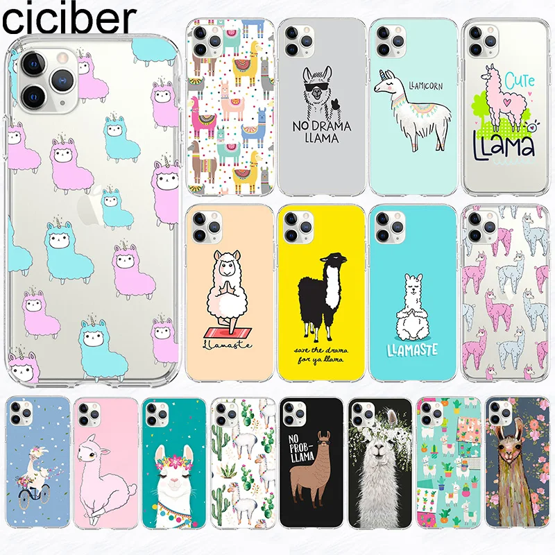 ciciber phone Case For iPhone 11 Cover for Iphone XR Pro XS Max 7 X 8 6 6S Plus 5S SE 2020 Pacos Alpaca Silicone Coque | Мобильные