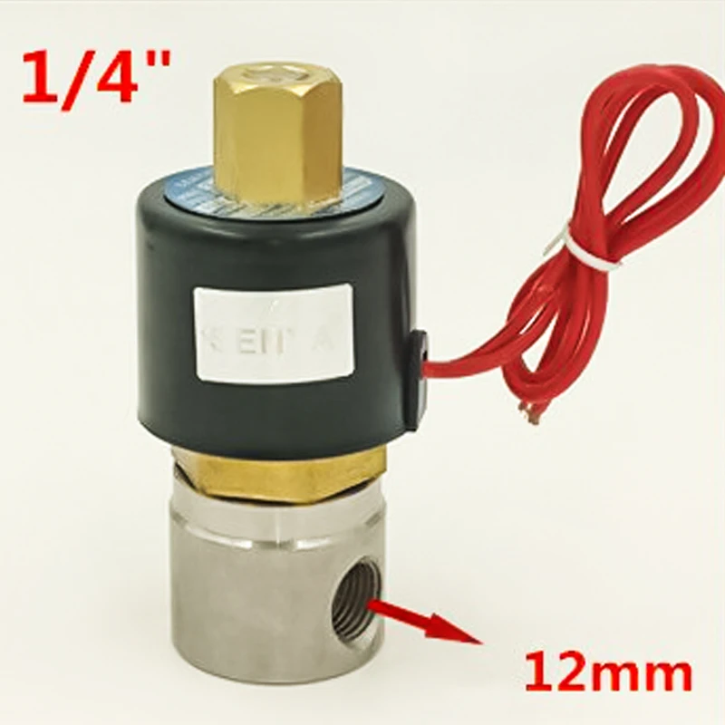 1/4'' Normally Open 2 Way Stainless Steel NBR Solenoid Valve 2W025-08BK DC12V DC24V or AC220V | Обустройство дома