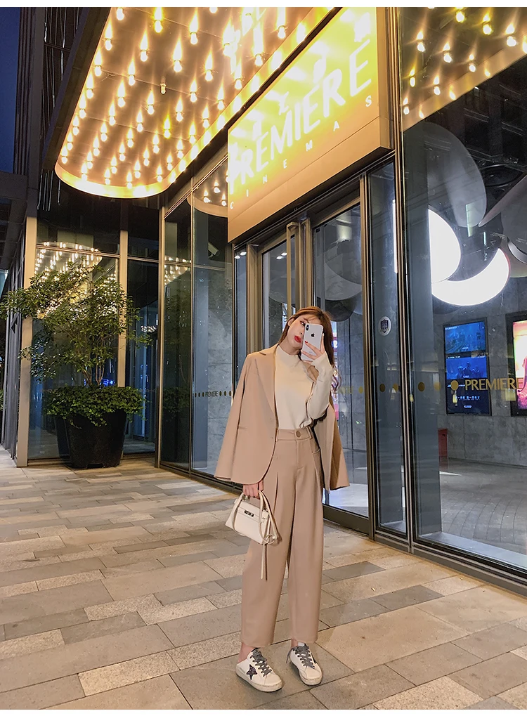 2019Suit suit female autumn new temperament casual suit two-piece suit