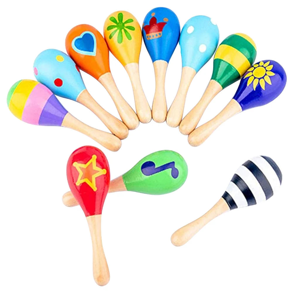 מונטסורי עץ רעשנים תינוק צעצועי תינוק רעשן חינוכי מוסיקלי צעצועי ילד משחקי תינוק צעצועי 0 12 חודשים אקראי צבע