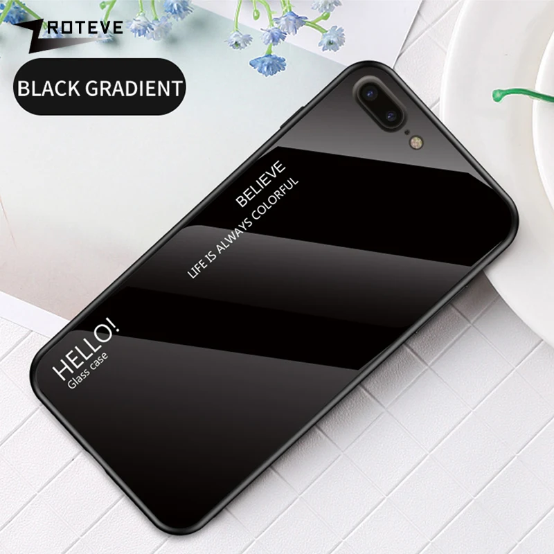 ZROTEVE чехол для iPhone 7 8 градиентный стеклянный Apple Plus закаленное стекло задняя