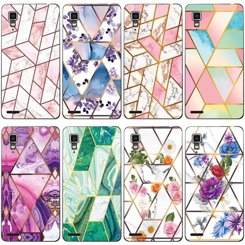 Soft Phone Case for Lenovo P780 Funda Glossy Colorful Flower Silicone Back Cover Geometric Marble Shell | Мобильные телефоны и