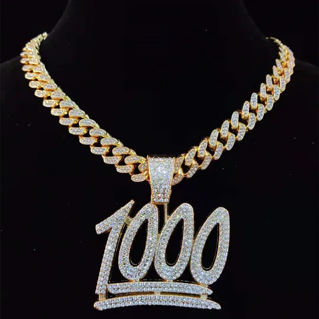 Hip Hop 1000 Number Pendant Necklace 