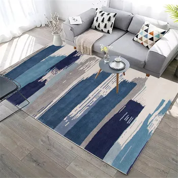 

Simple Style Parlor Area Rug Doormat Flannel Non-slip Kitchen Corridor Bedside Decor Rug Splash Ink Geometric Living Room Carpet