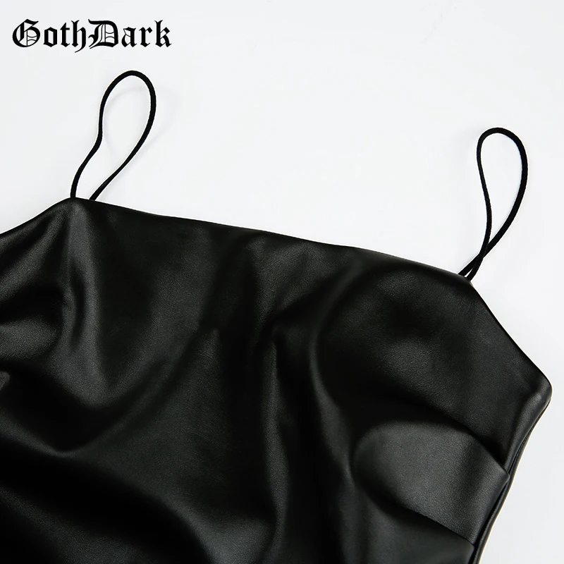 Готическое темно-черное винтажное готическое женское платье с открытой спиной и ремешком из черной искусственной кожи гранж осень платье для женщин на молнии шикарное сексуальное