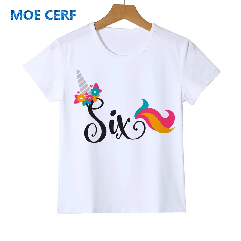 Детская футболка с 3D принтом «письмо с днем рождения» модная летняя одежда с единорогом для девочек, подарок на день рождения короткая футболка Y53-3 - Цвет: 16