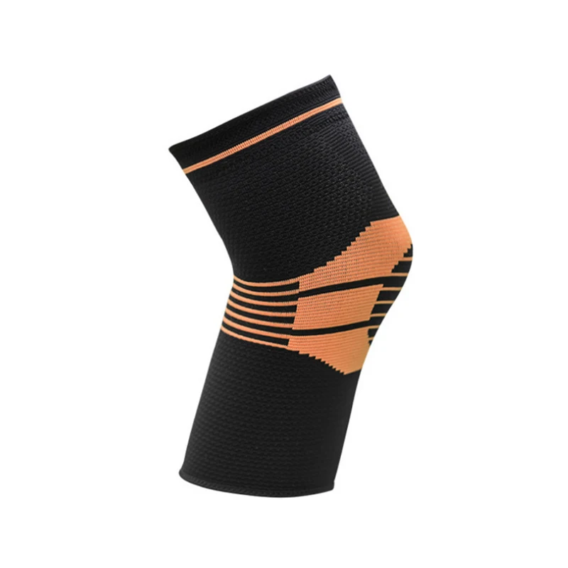 Black Orange 1 шт. компрессионный коленный рукав, Лучшая Поддержка коленного сустава для спорта, бега, бега, баскетбола, облегчения боли в суставах, артрита - Цвет: Black Orange