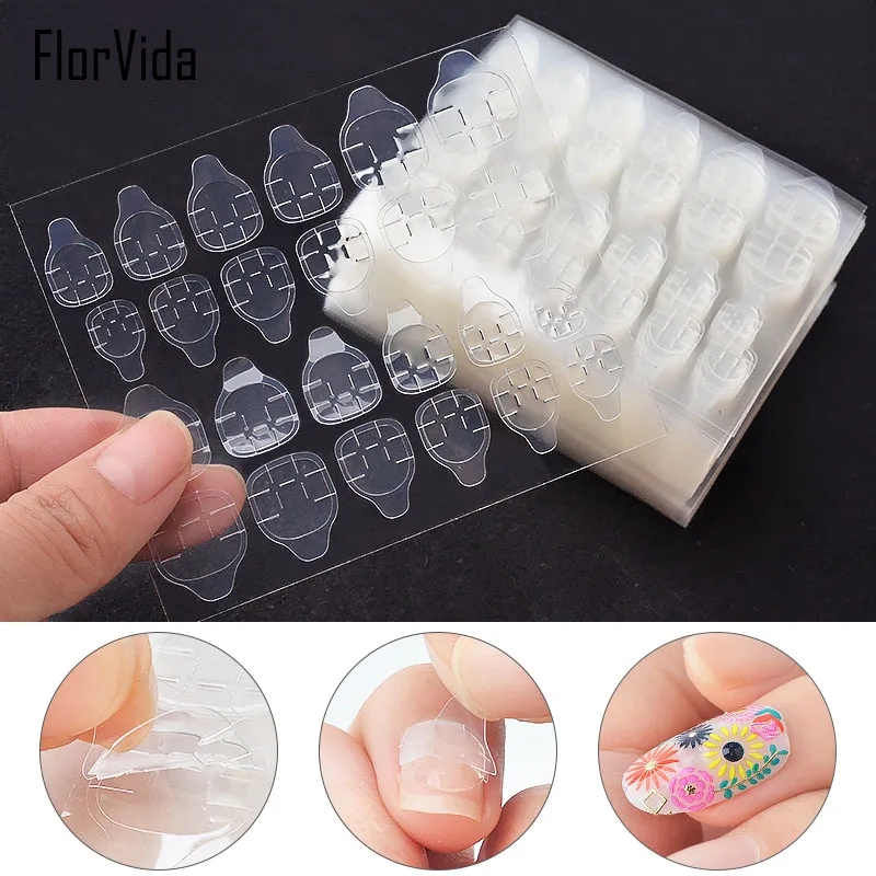 

DIY Nail Tips Double Sided Adhesive Stickers Transparent Strong Stickiness Nail Glue Tips False Art Extension Tool