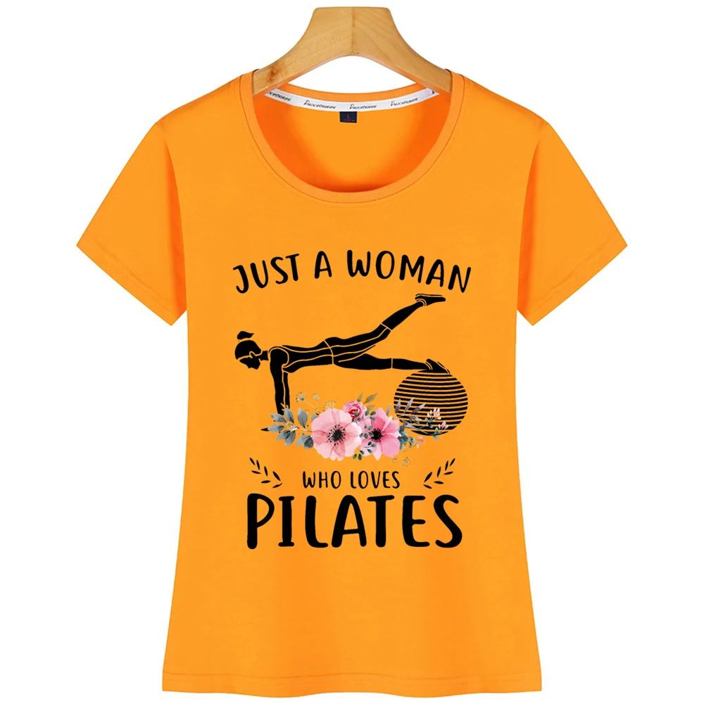 Топы, Футболка женская, просто женщина, которая любит пилатеса, друг, дизайн Harajuku, футболка с принтом