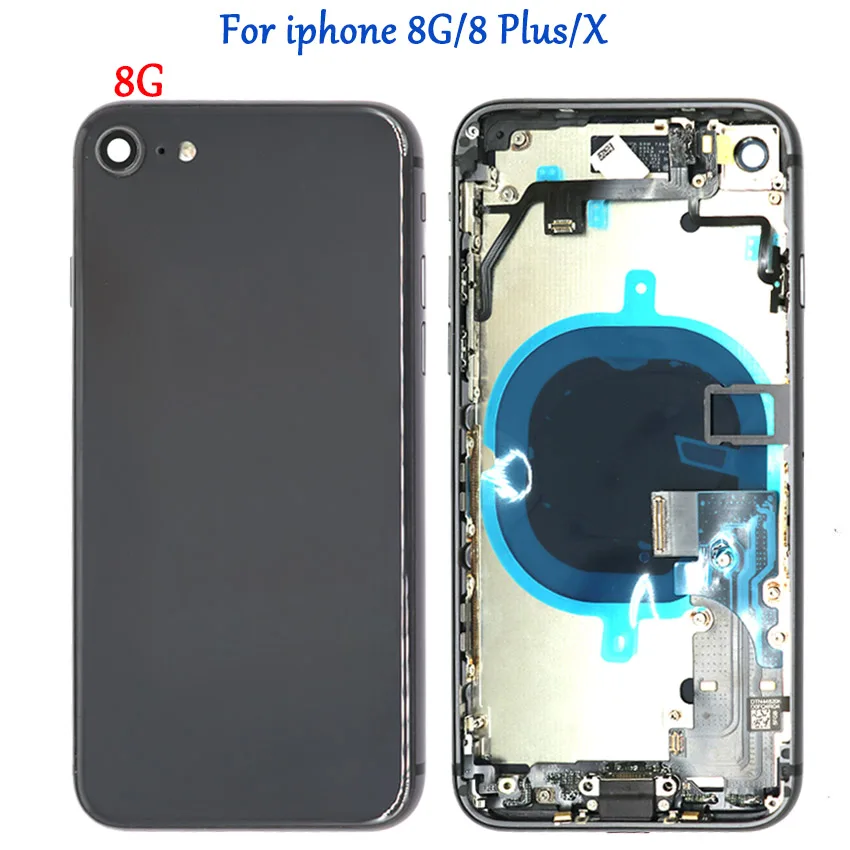 Чехол с полным корпусом для iphone 8, 8G, 8 P, 8 Plus, X, задняя крышка, задняя крышка+ средняя рамка, шасси с гибким кабелем