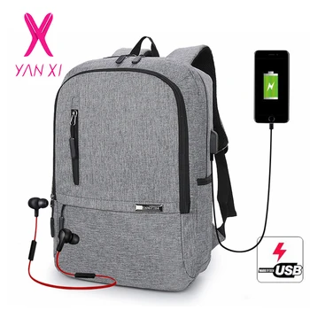 

YANXI Fashion Backpack New Trend Wild USB Charging Computer Bag Large Capacity Simple Wild Travel Bag Urban Commuter Backpack