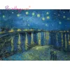 BRISTLEGRASS Wooden Jigsaw Puzzle 500 1000 Piece Starry Night Over the Rhone Vincent van Gogh Educational Toy Painting Art Decor 1