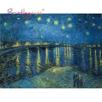 BRISTLEGRASS Wooden Jigsaw Puzzle 500 1000 Piece Starry Night Over the Rhone Vincent van Gogh Educational Toy Painting Art Decor 1